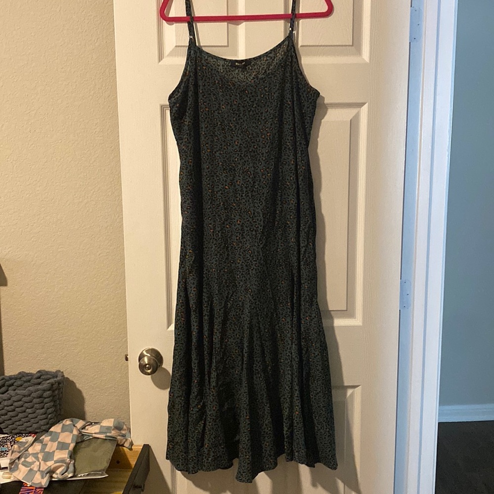 Green leopard dress